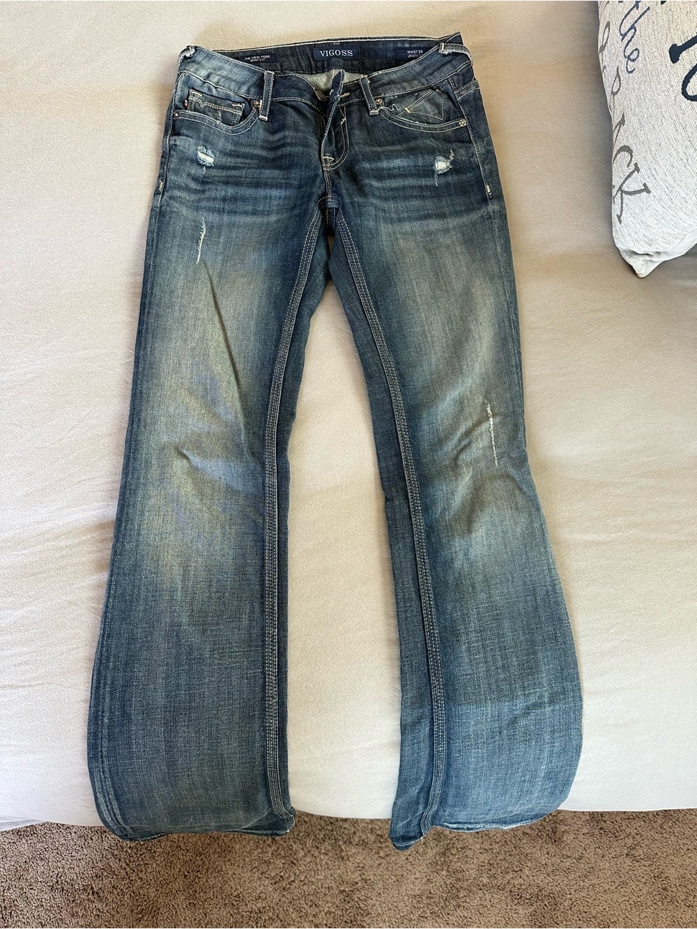 Vigoss Women’s Distressed Blue Bootcut Jeans